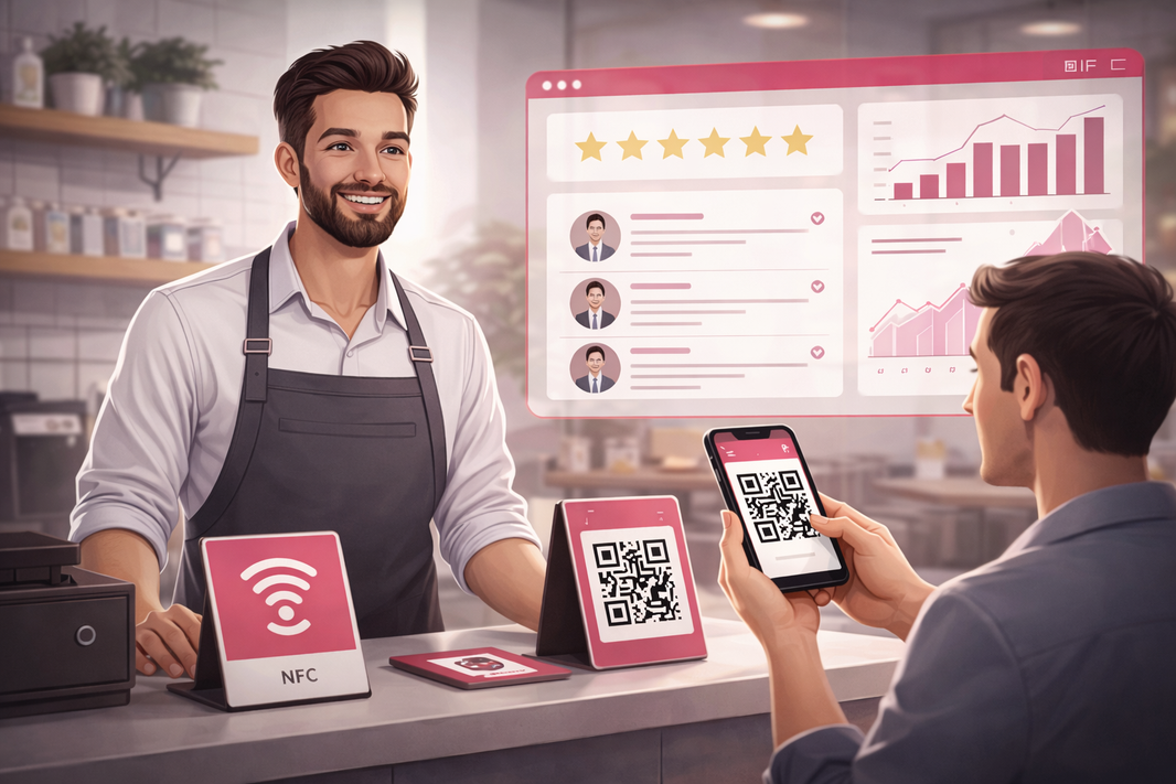 Collecter des avis Google en 2026 : le guide complet (NFC, QR code et SMS)