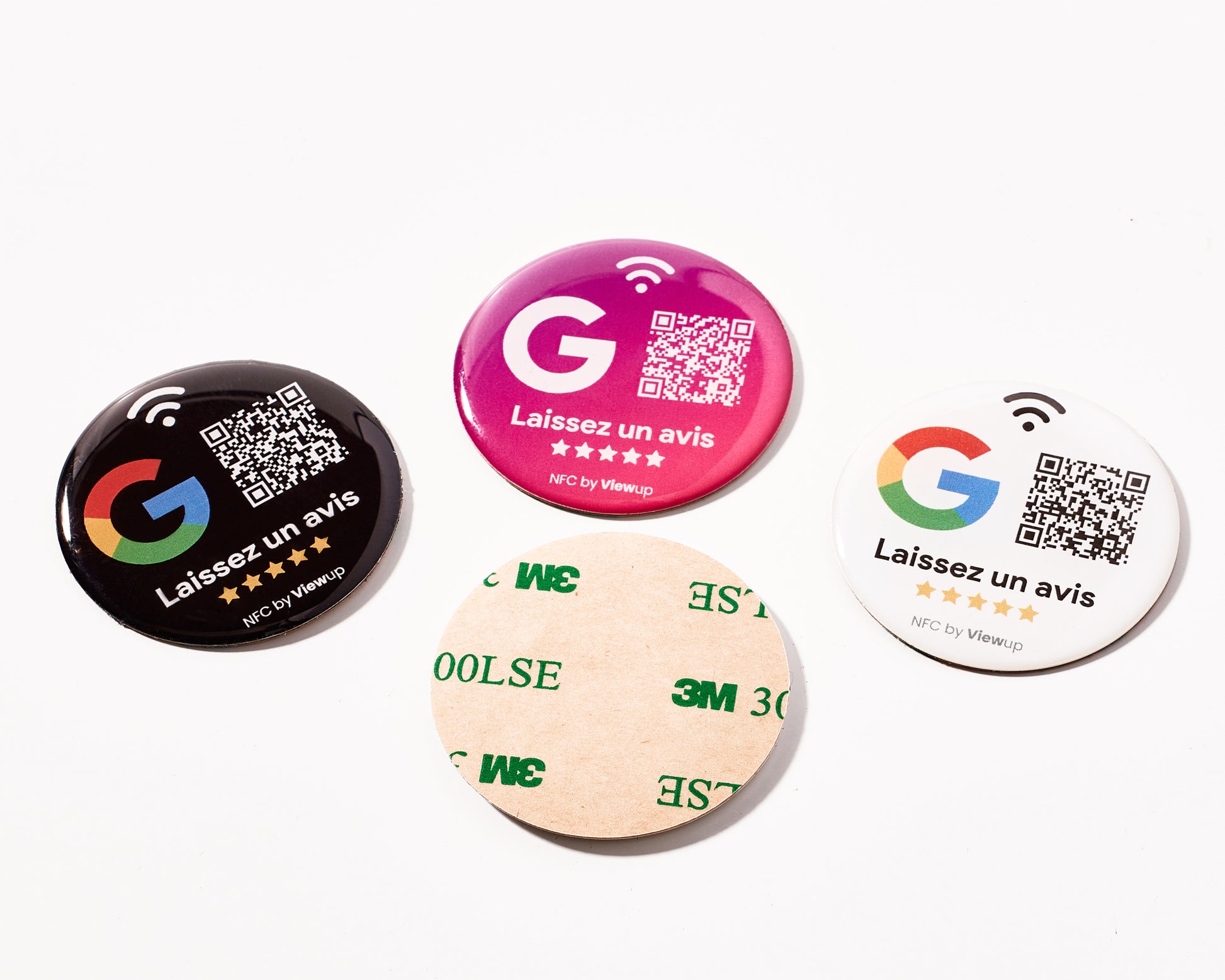 Badges Avis Google autocollants NFC connectés - avis Google Viewup