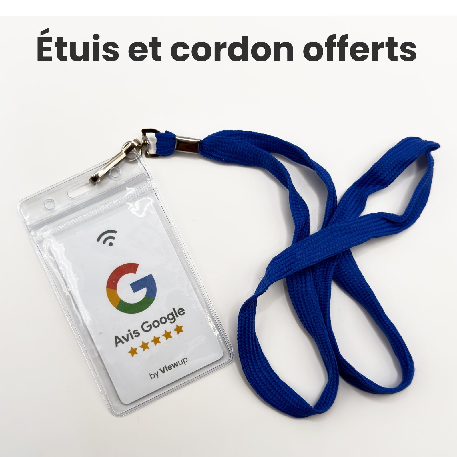 Carte Avis Google NFC connectée avec QR code Viewup