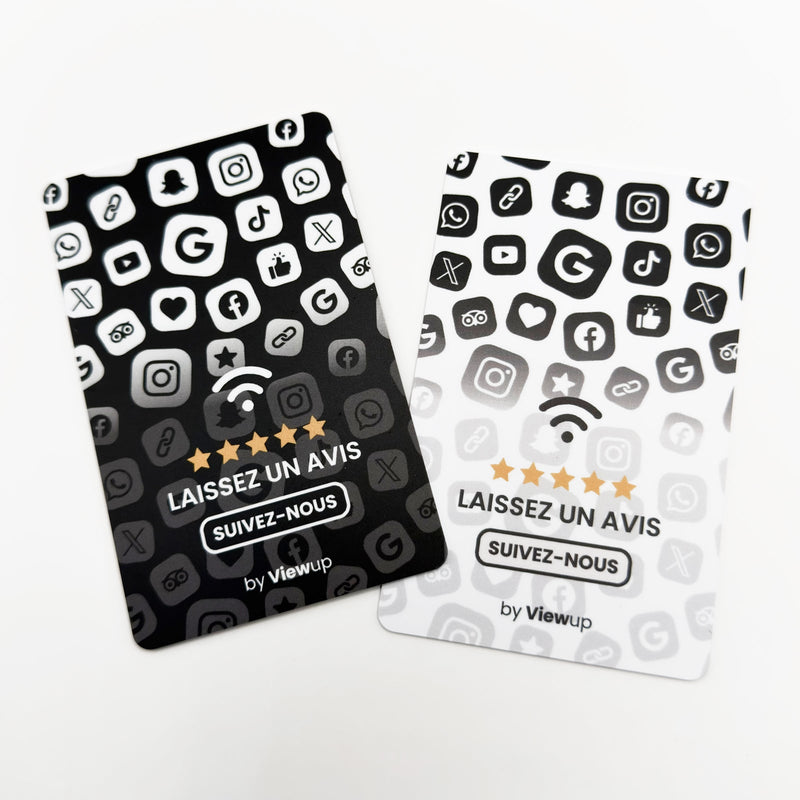 Carte NFC multi-liens Viewup Connect avec mini site Viewup