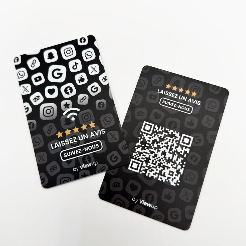 Carte NFC multi-liens Viewup Connect avec mini site Viewup