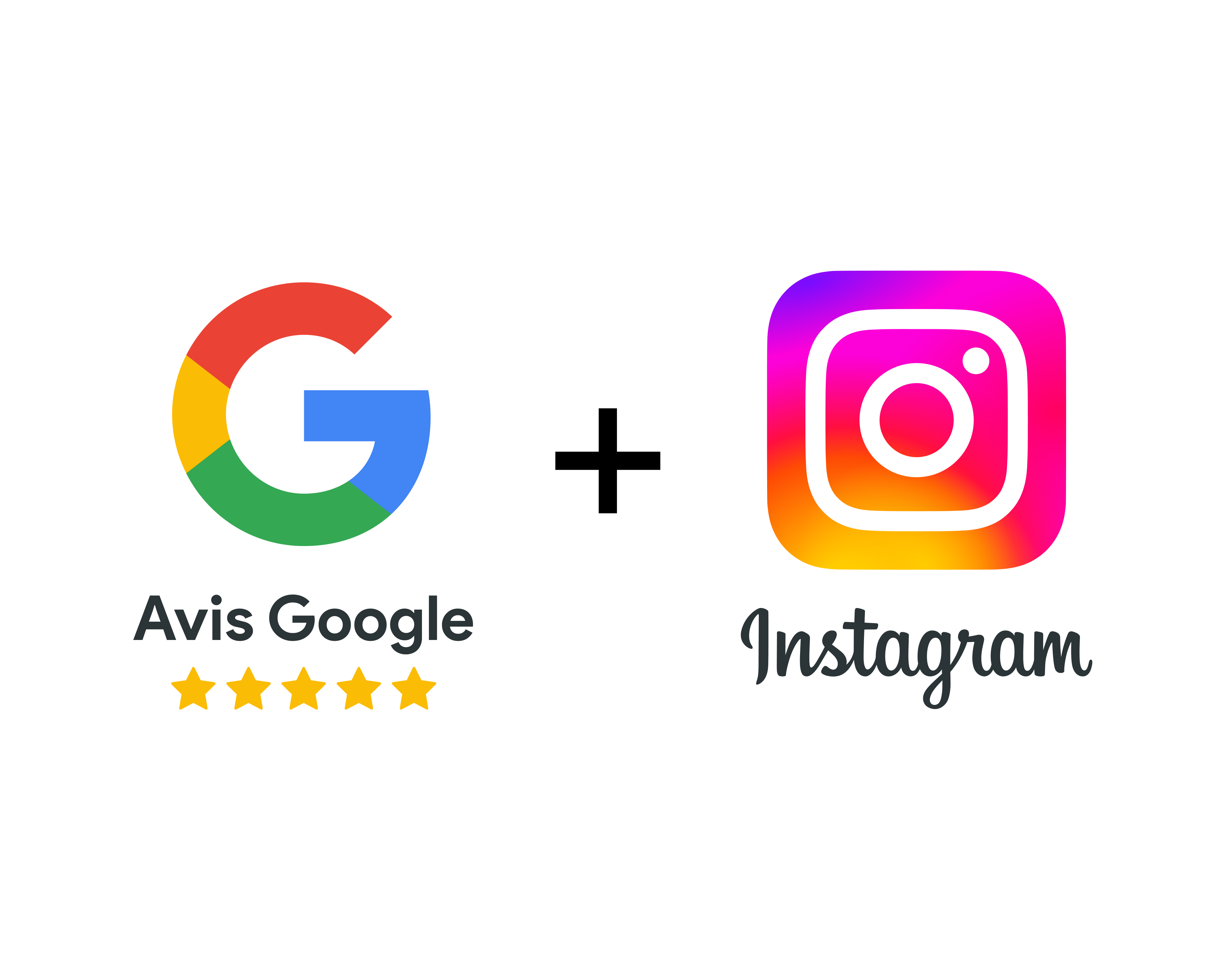 Pack duo : plaque avis Google et plaque Instagram Viewup