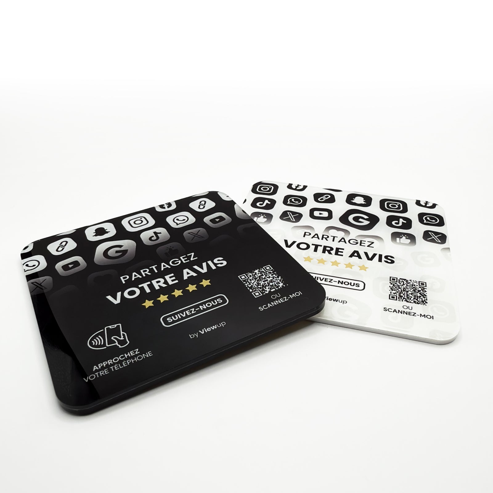 Plaque NFC multi-liens Viewup Connect avec mini site Viewup