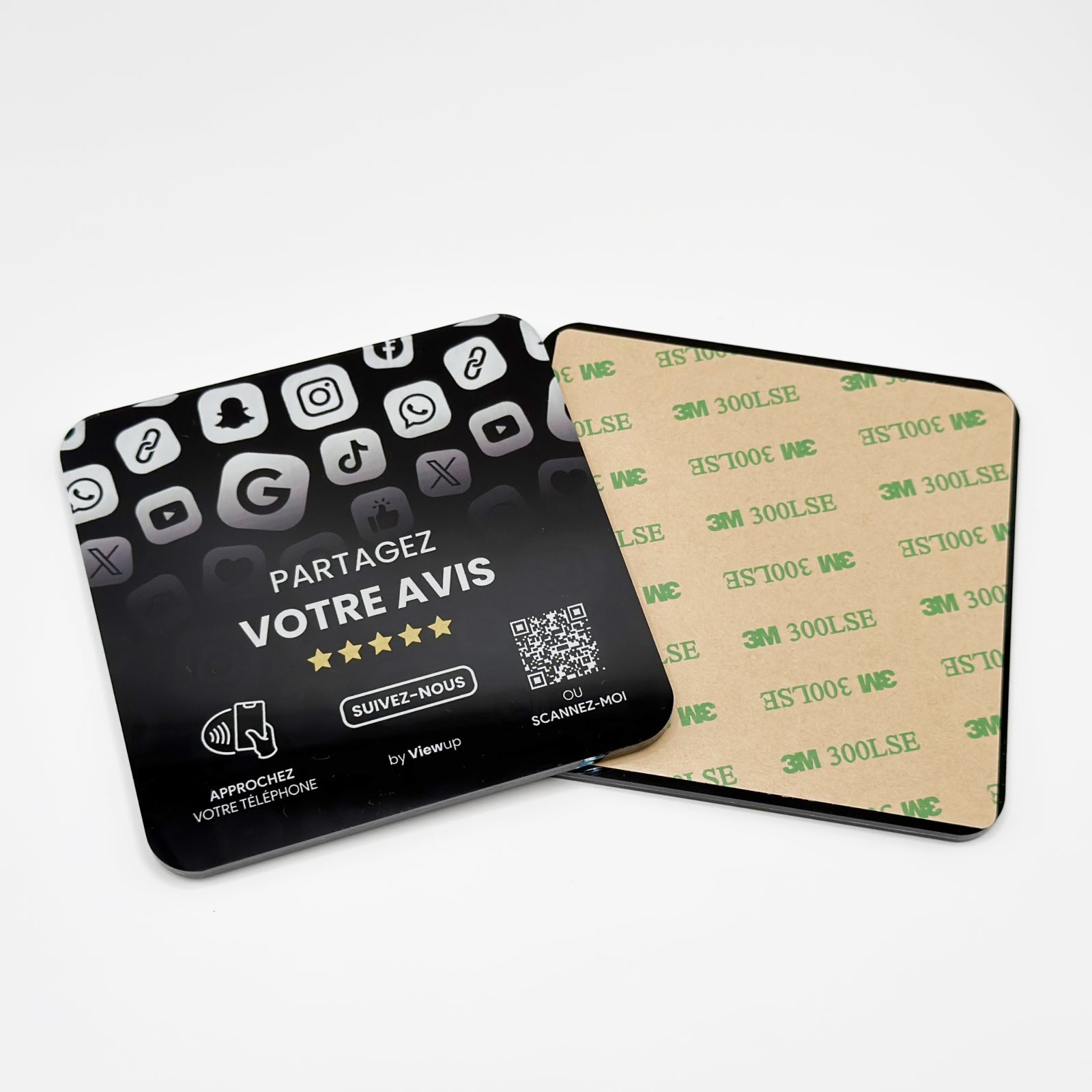 Plaque NFC multi-liens Viewup Connect avec mini site Viewup