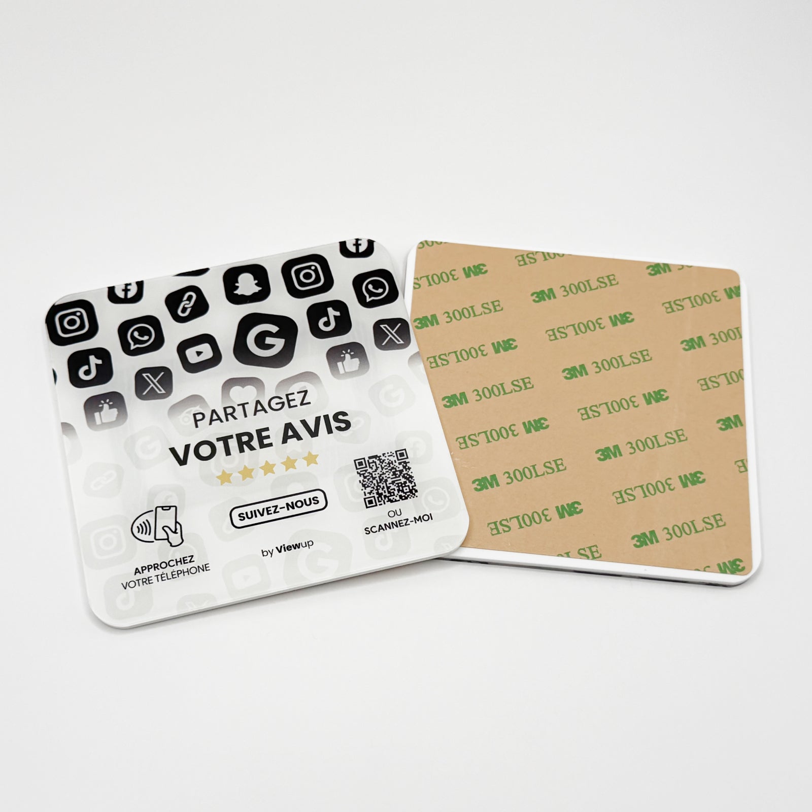 Plaque NFC multi-liens Viewup Connect avec mini site Viewup