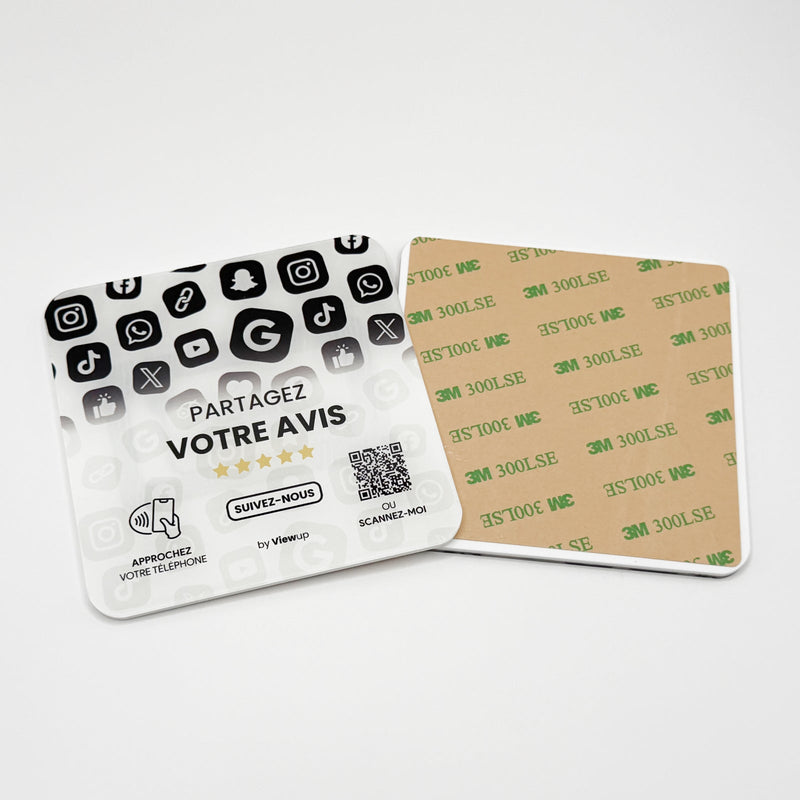 Plaque NFC multi-liens Viewup Connect avec mini site Viewup